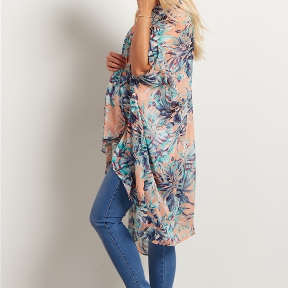⭐️Host Pick⭐️ Pinkblush Peach Tropic Maternity Kimono - Picture 2 of 5
